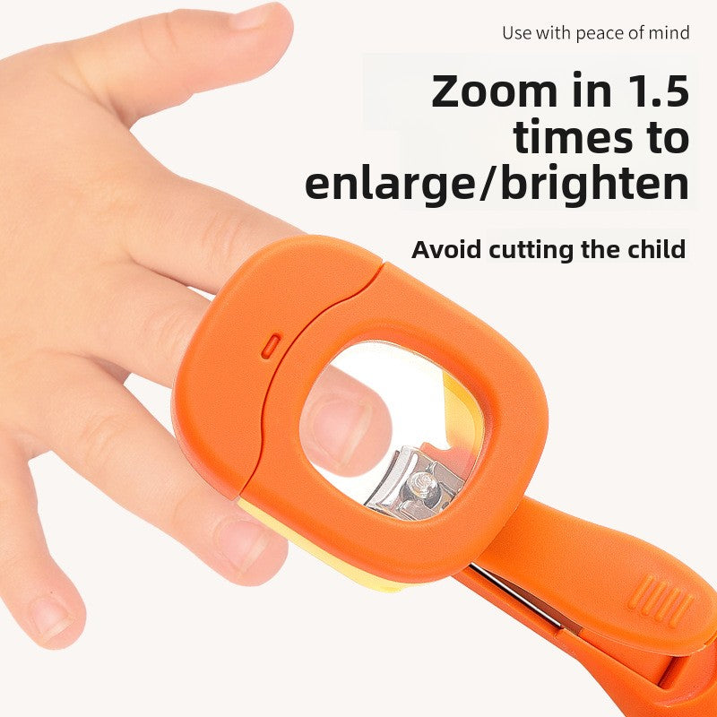 Luminous Children's Nail Clippers with Magnifying Glass