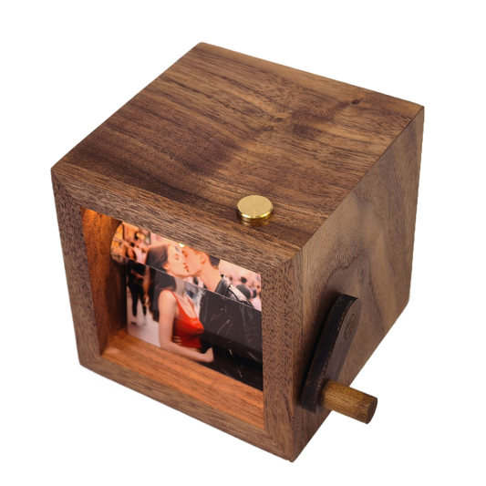Luminous flip page book photo machine
