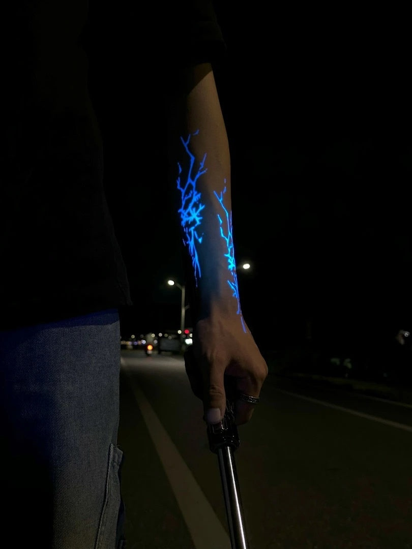 Luminous Lightning Arm Tattoo Stickers Waterproof Washable
