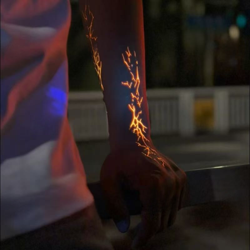Luminous Lightning Arm Tattoo Stickers Waterproof Washable