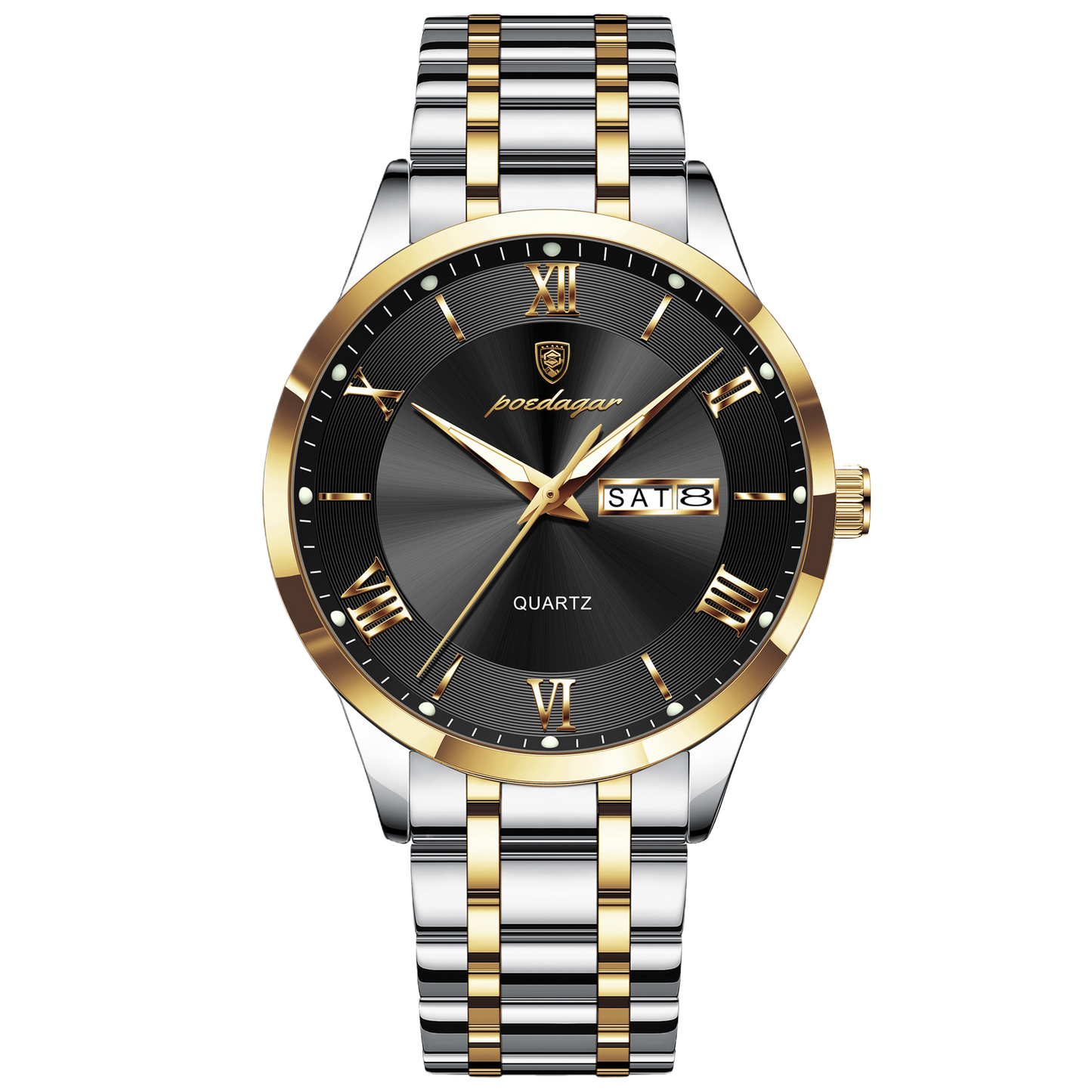 Luminous mechanical quartz watch