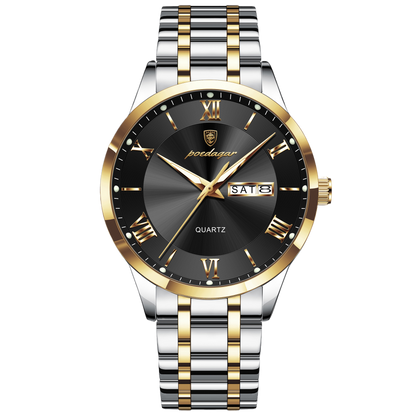 Luminous mechanical quartz watch