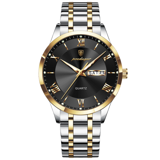 Luminous mechanical quartz watch
