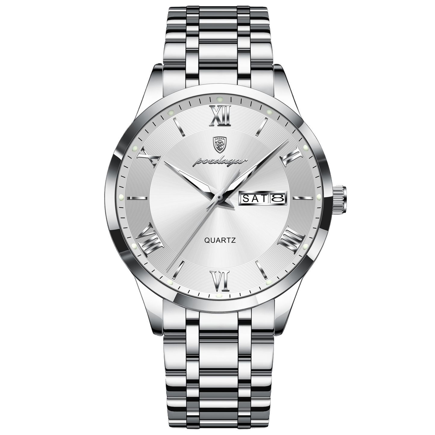 Luminous mechanical quartz watch