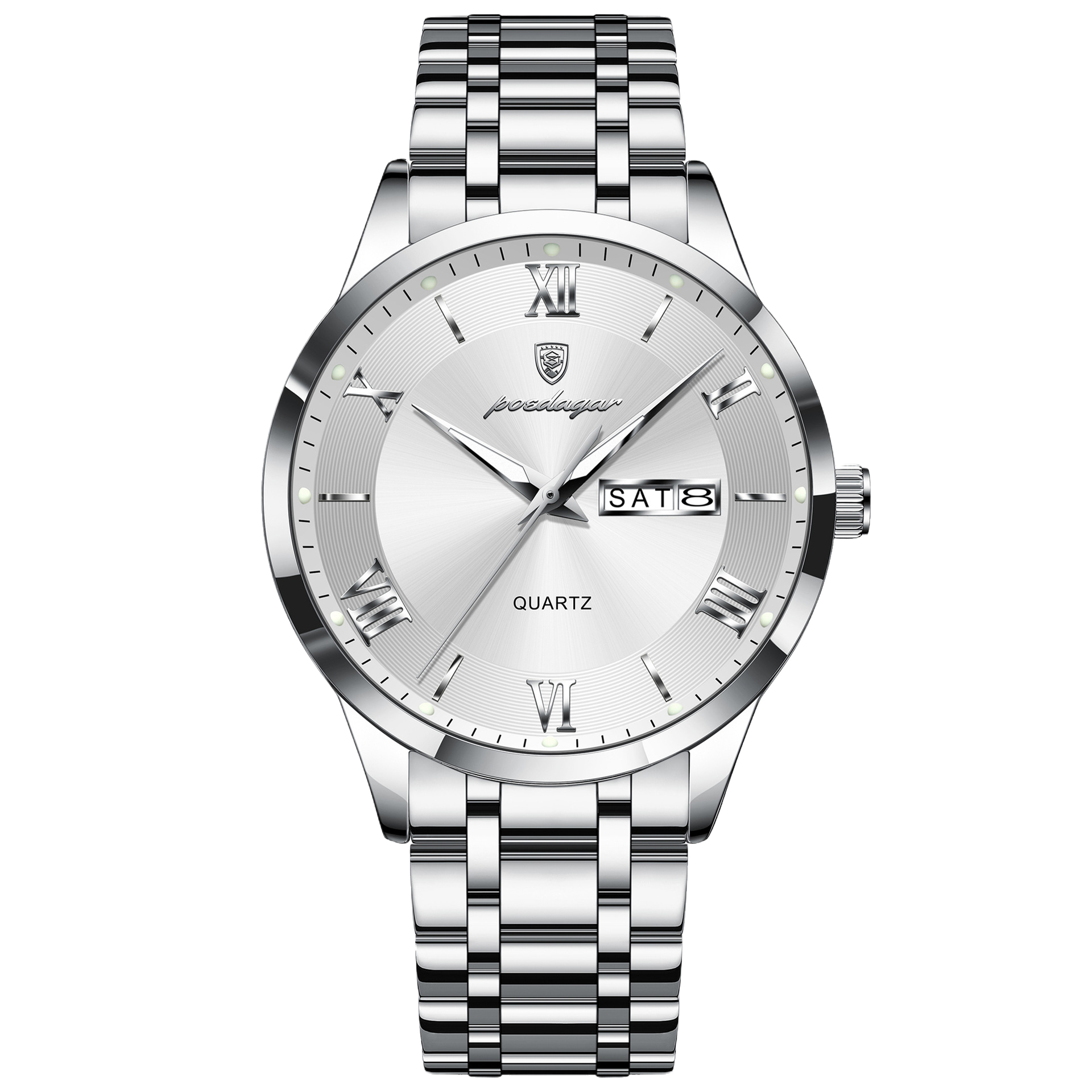 Luminous mechanical quartz watch