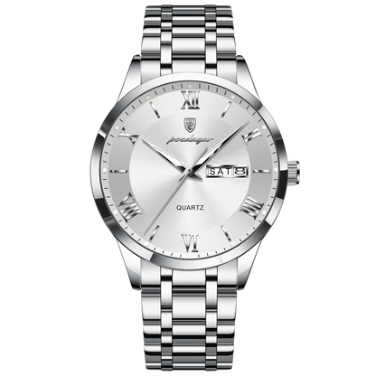 Luminous mechanical quartz watch