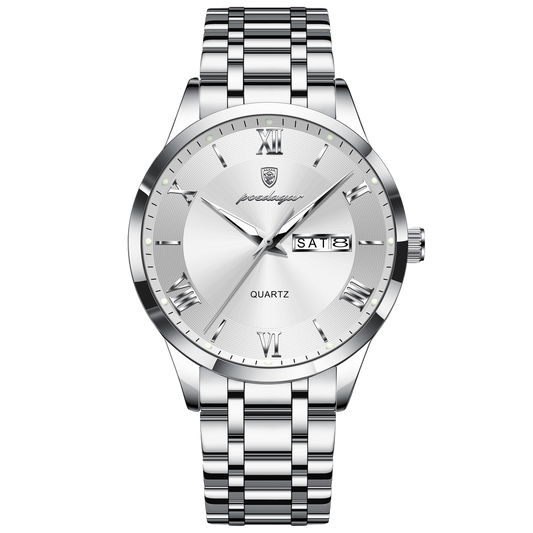 Luminous mechanical quartz watch