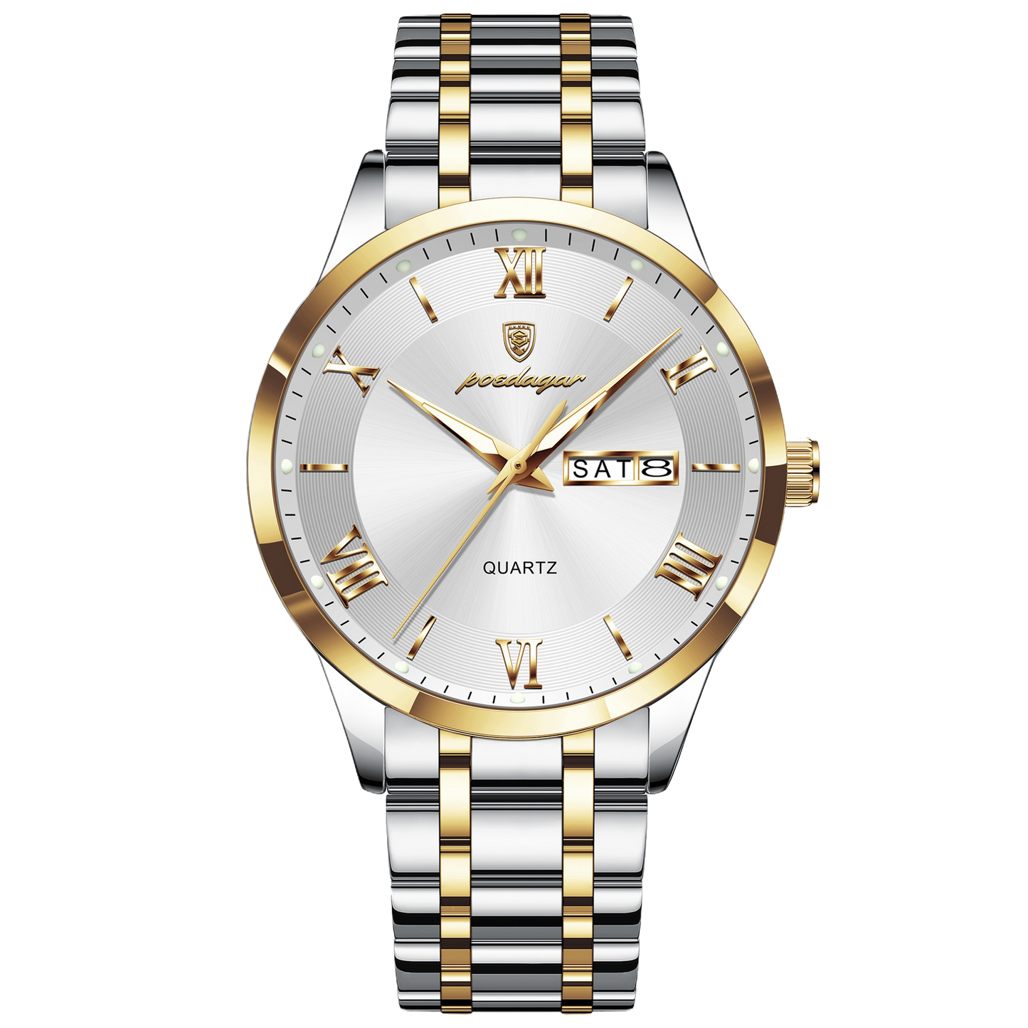 Luminous mechanical quartz watch