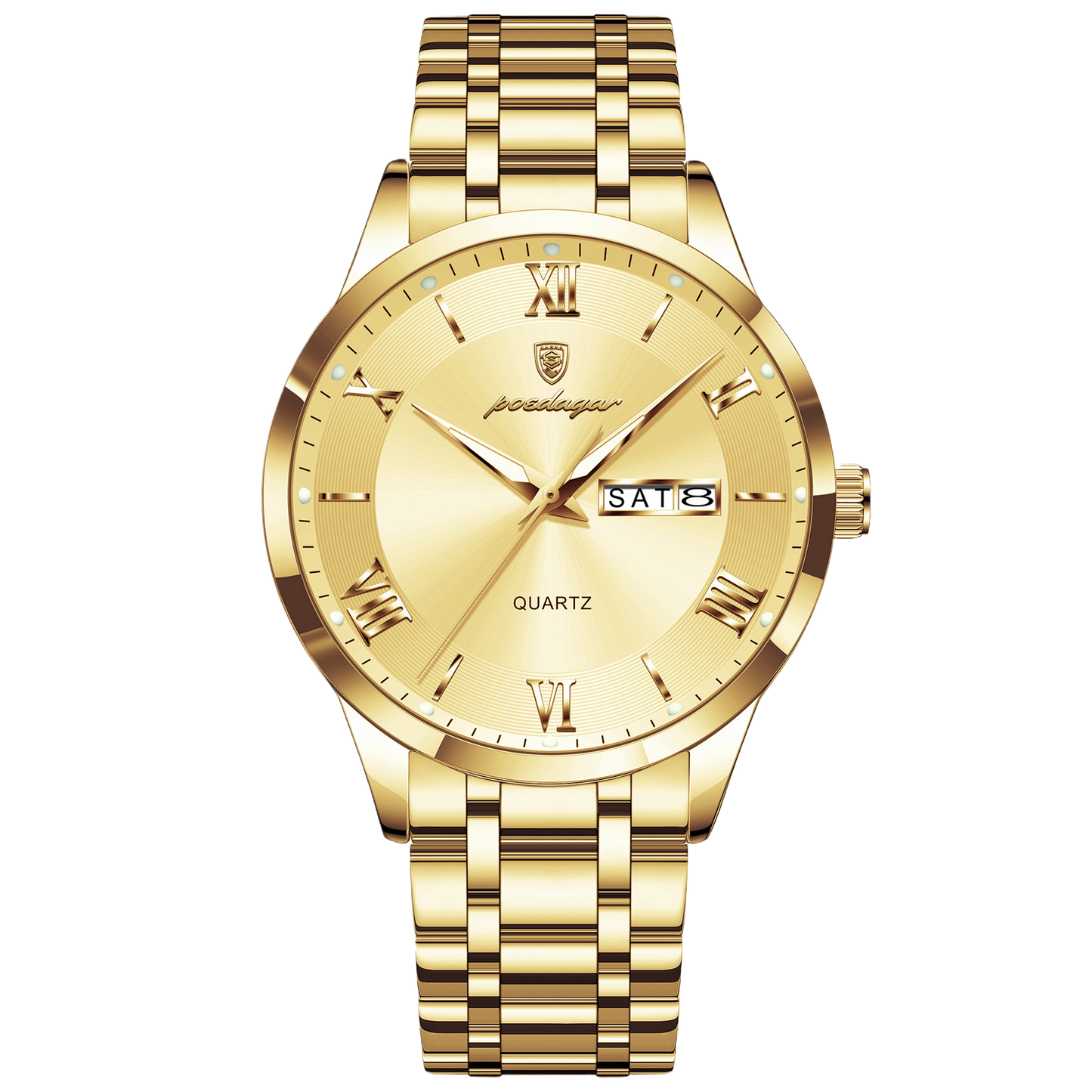 Luminous mechanical quartz watch