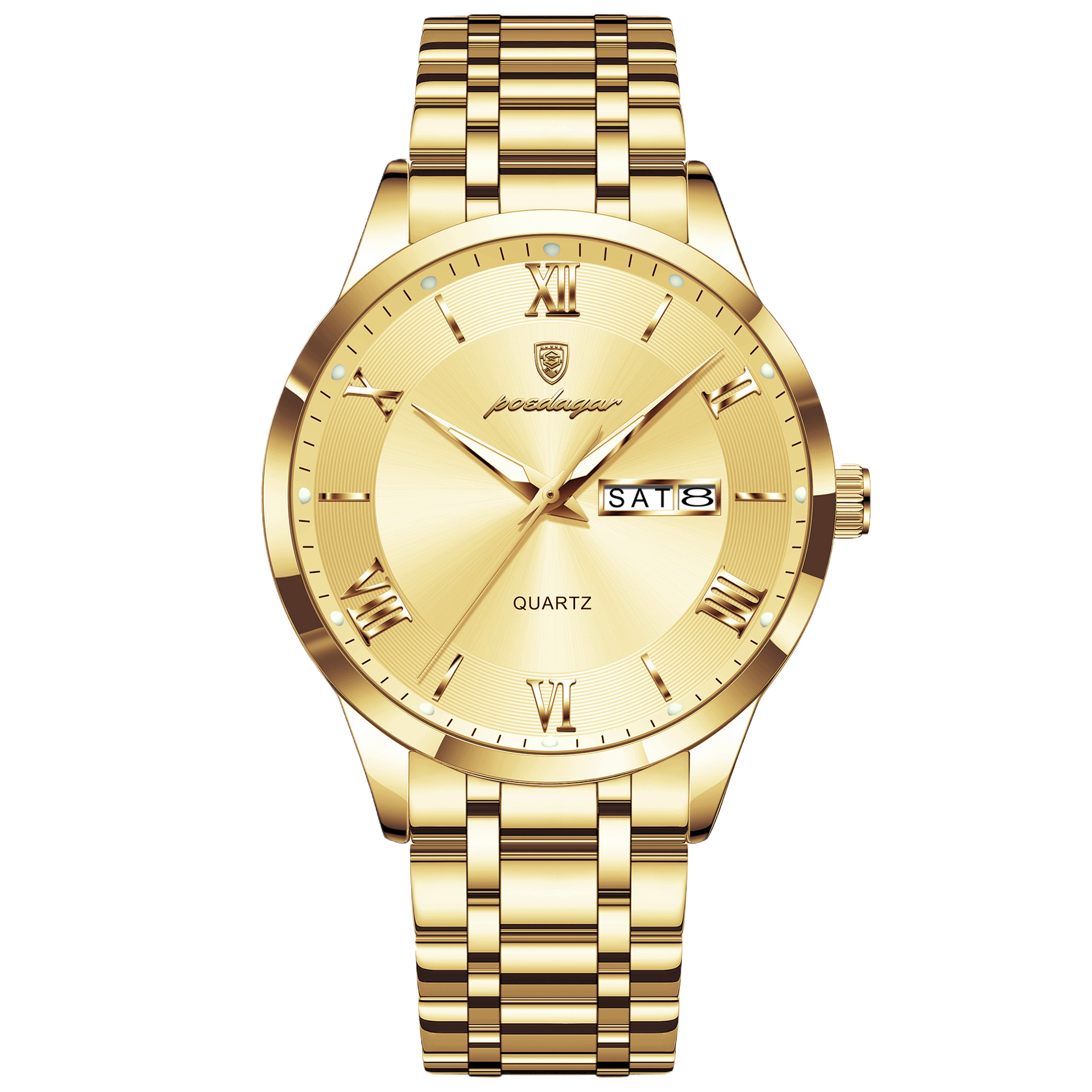 Luminous mechanical quartz watch