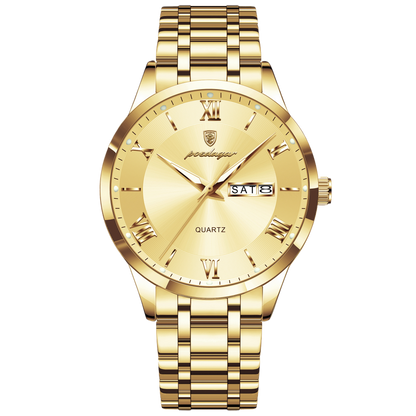 Luminous mechanical quartz watch