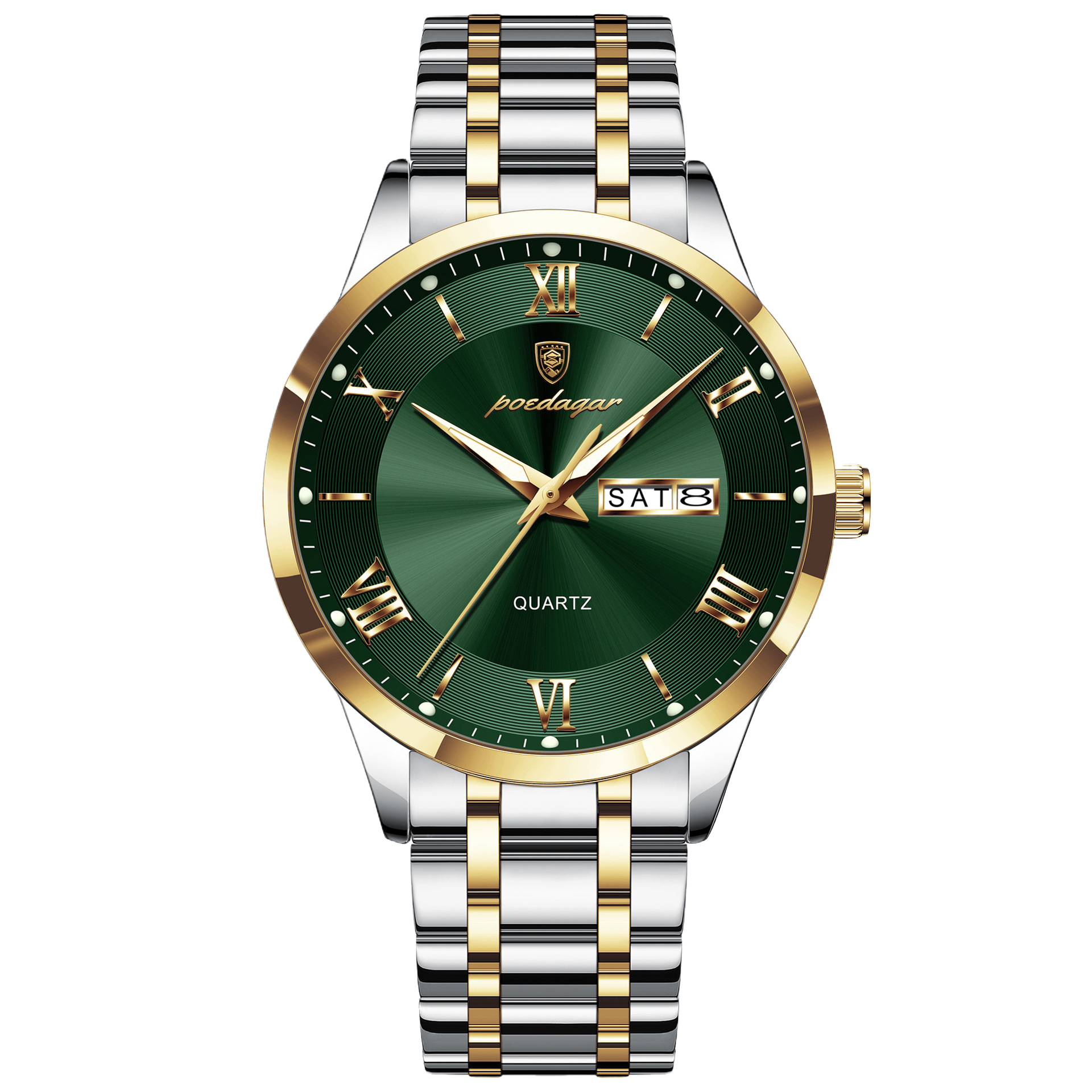 Luminous mechanical quartz watch