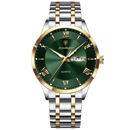 Luminous mechanical quartz watch