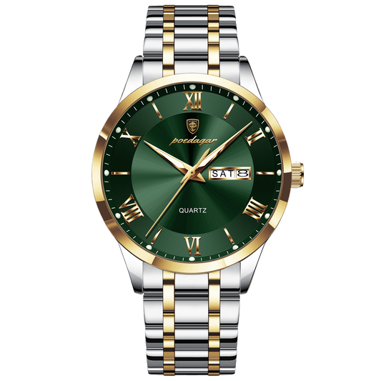 Luminous mechanical quartz watch