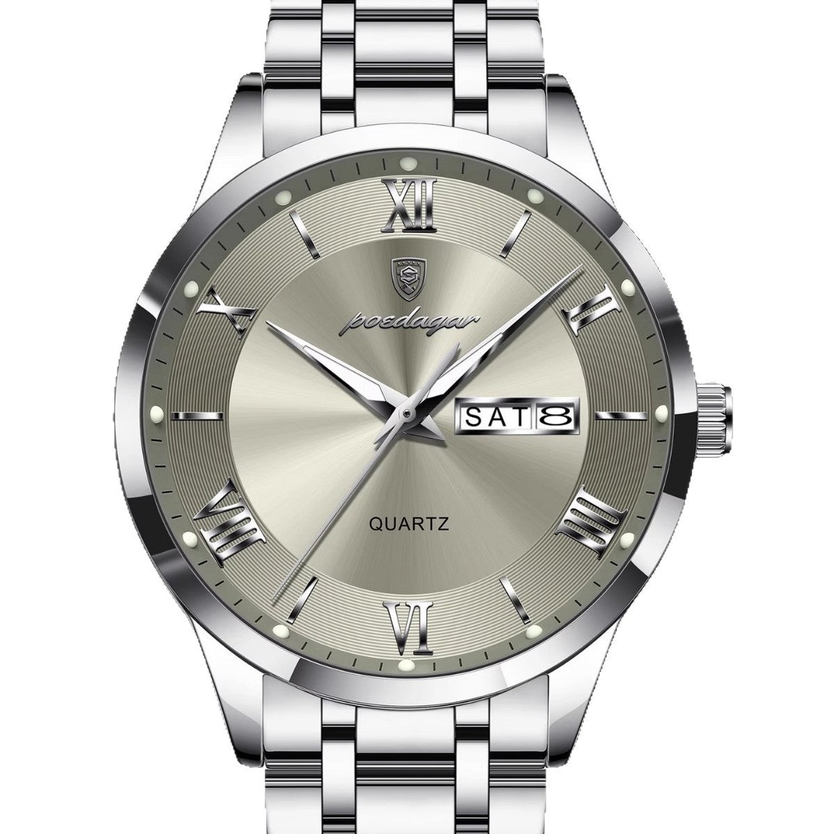 Luminous mechanical quartz watch