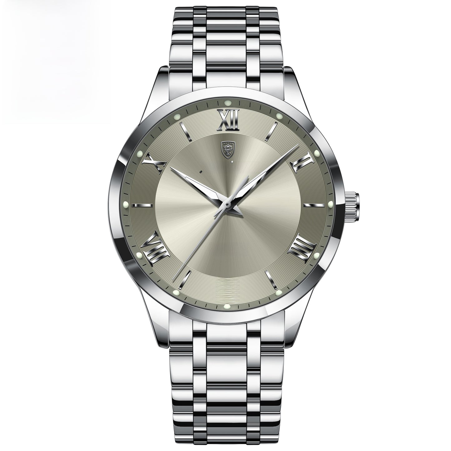 Luminous mechanical quartz watch