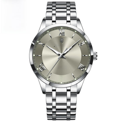 Luminous mechanical quartz watch