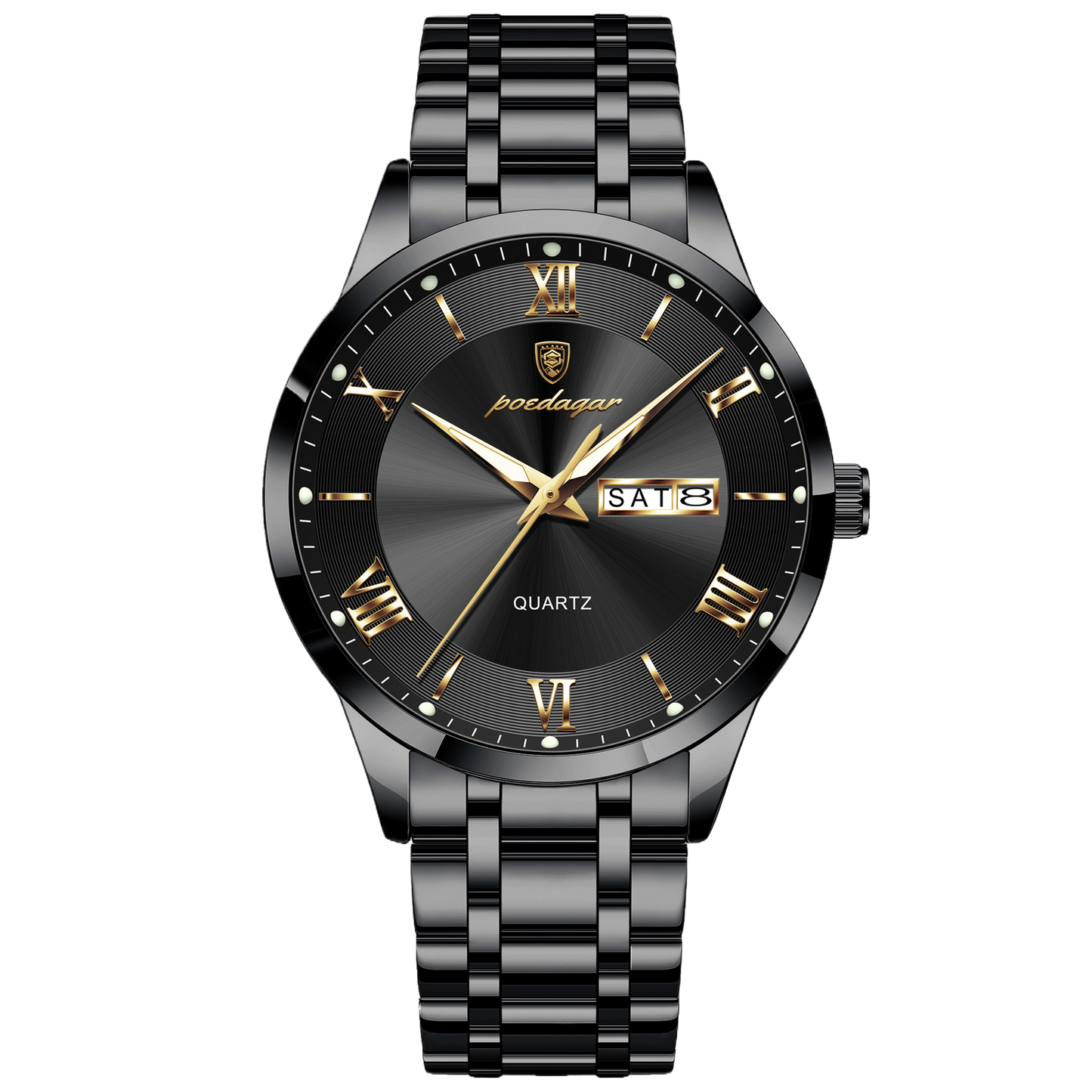 Luminous mechanical quartz watch