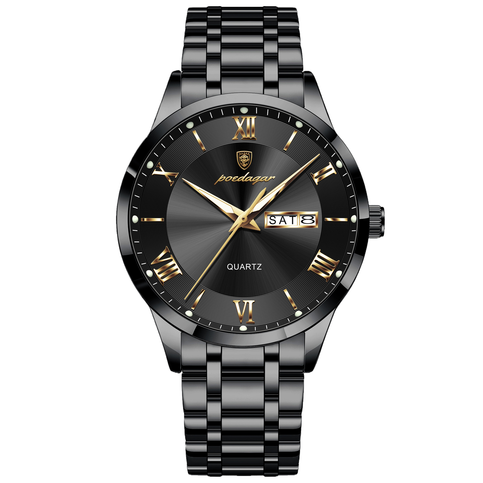 Luminous mechanical quartz watch
