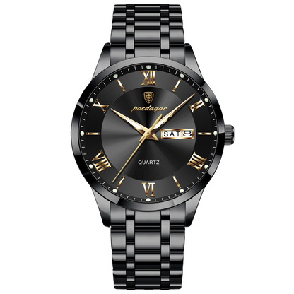 Luminous mechanical quartz watch