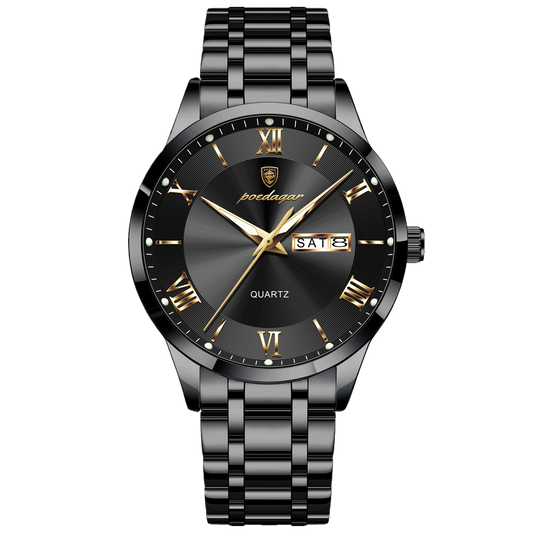 Luminous mechanical quartz watch