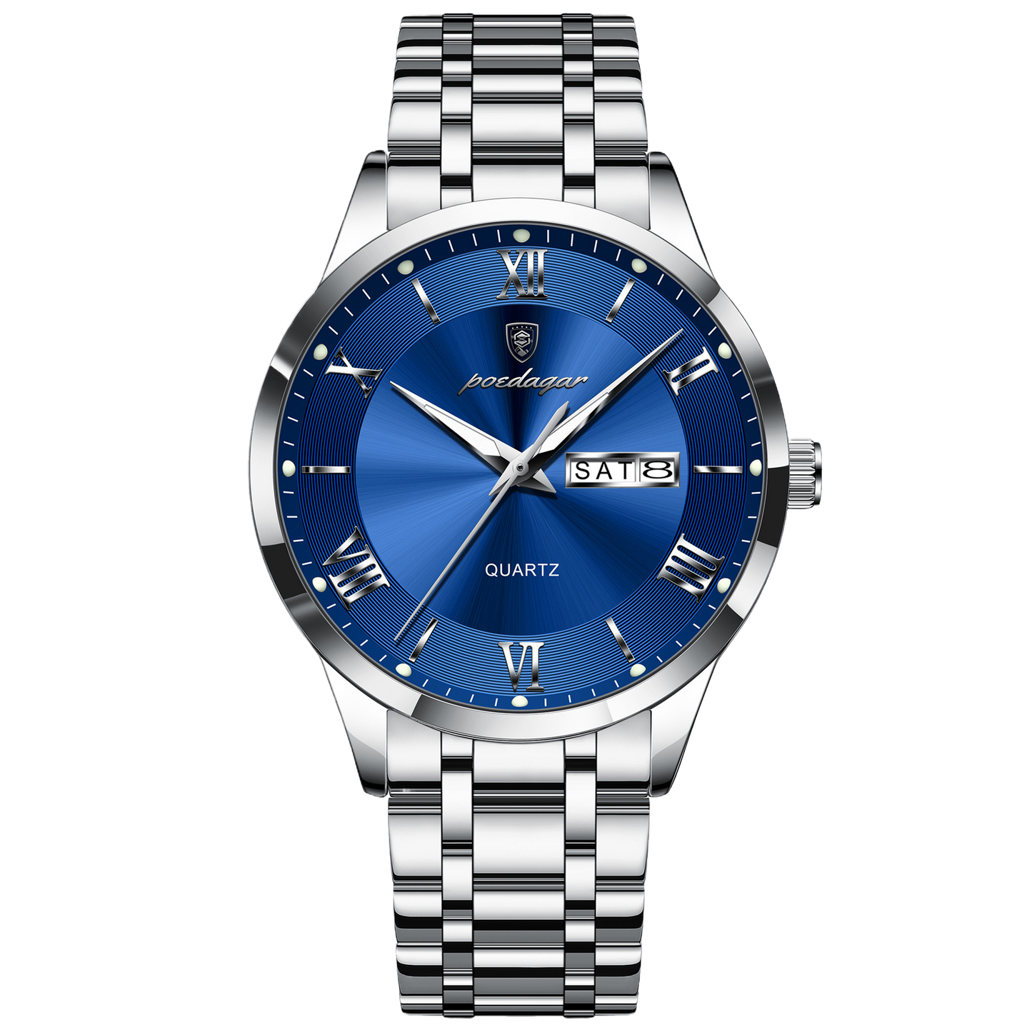 Luminous mechanical quartz watch
