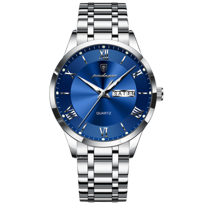 Luminous mechanical quartz watch