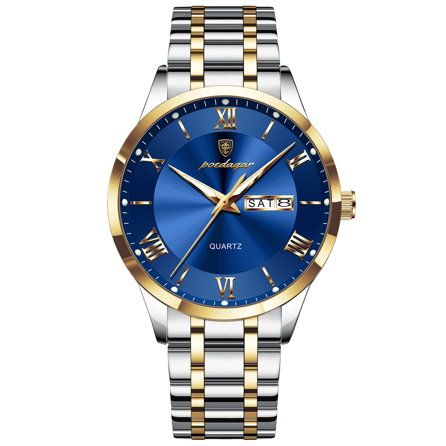 Luminous mechanical quartz watch