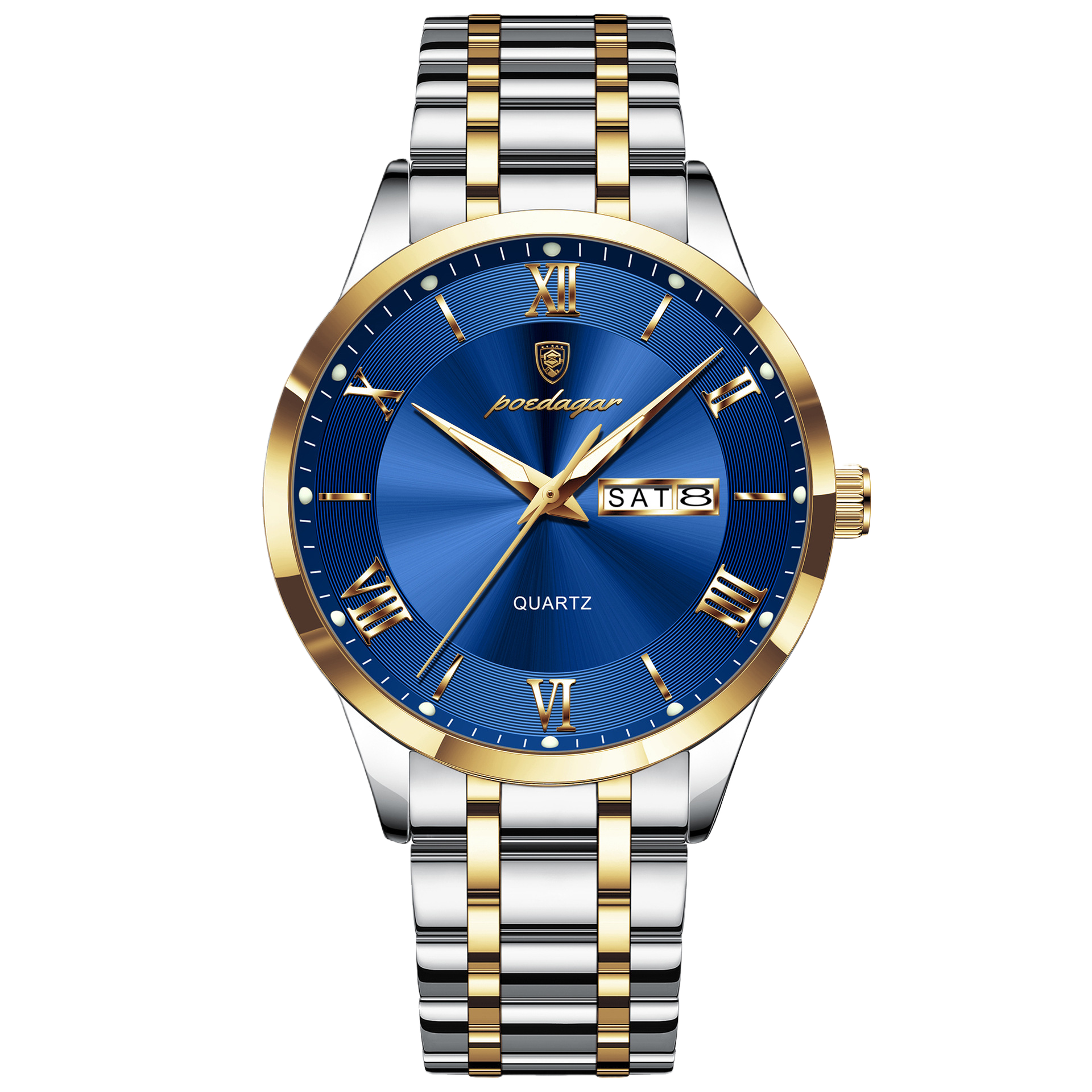 Luminous mechanical quartz watch
