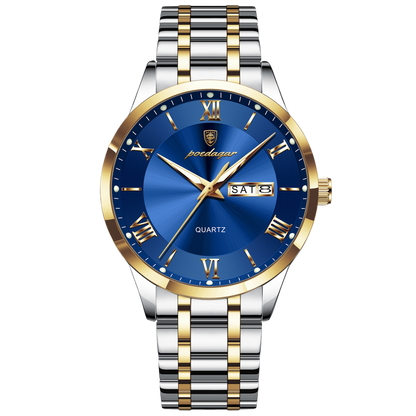 Luminous mechanical quartz watch