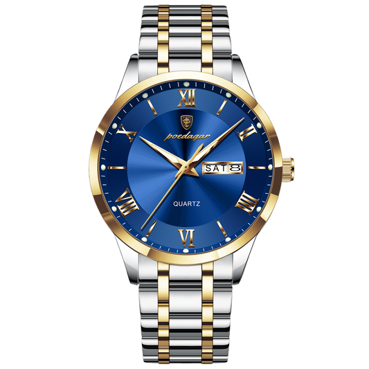 Luminous mechanical quartz watch