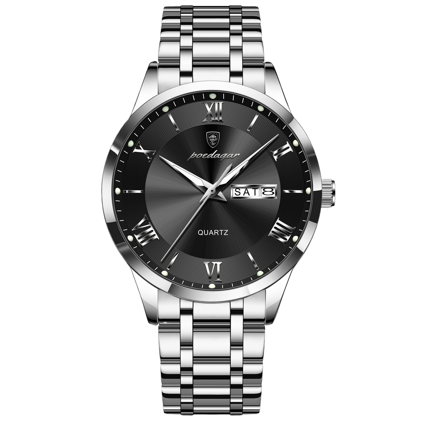 Luminous mechanical quartz watch