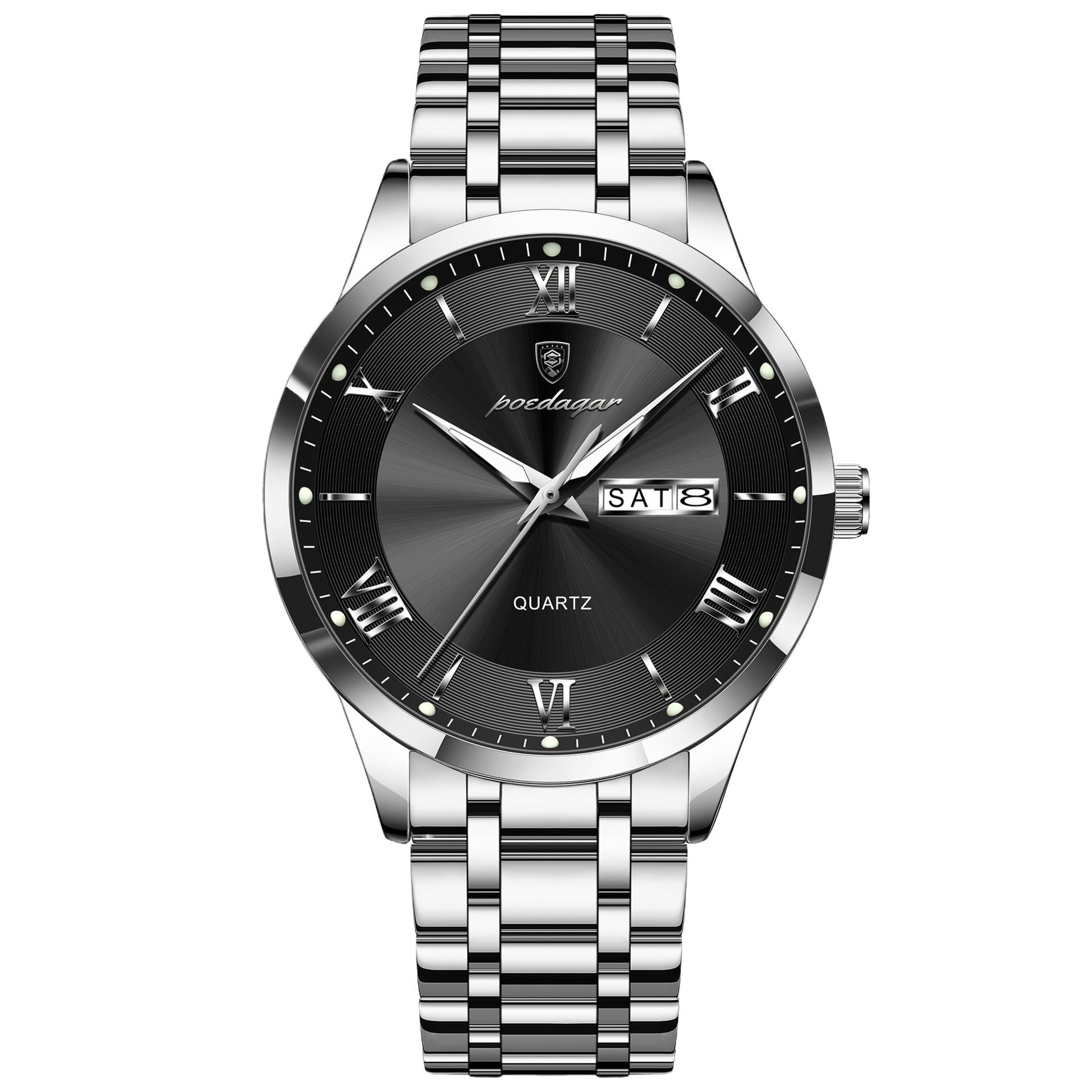 Luminous mechanical quartz watch