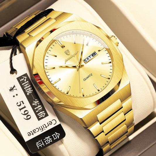 Luminous quartz waterproof watch