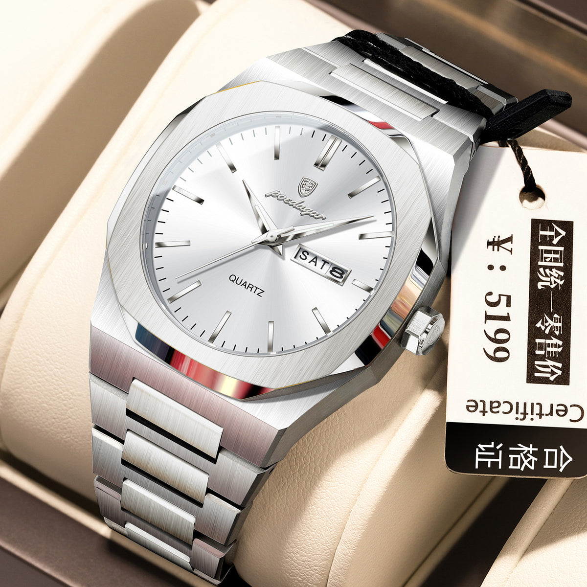 Luminous quartz waterproof watch