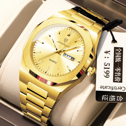 Luminous quartz waterproof watch