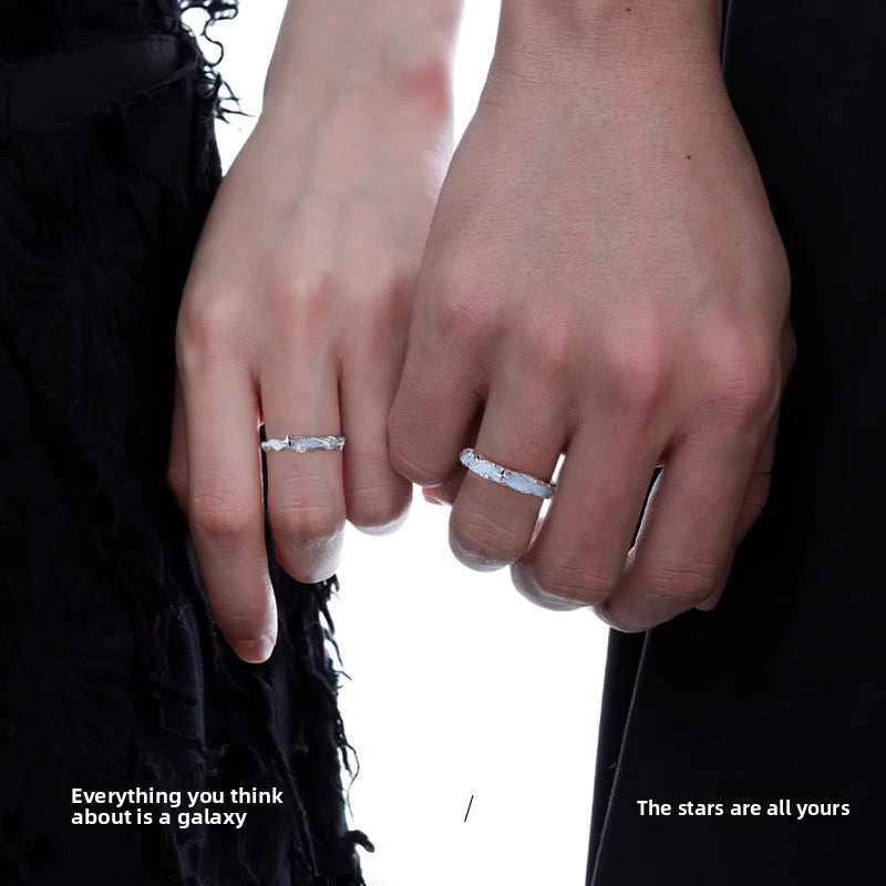 Luminous Starry Sky Pure Silver Ring