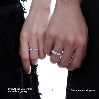 Luminous Starry Sky Pure Silver Ring