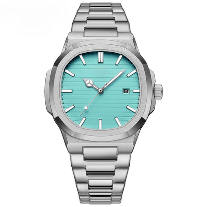 Luminous waterproof steel quartz watch