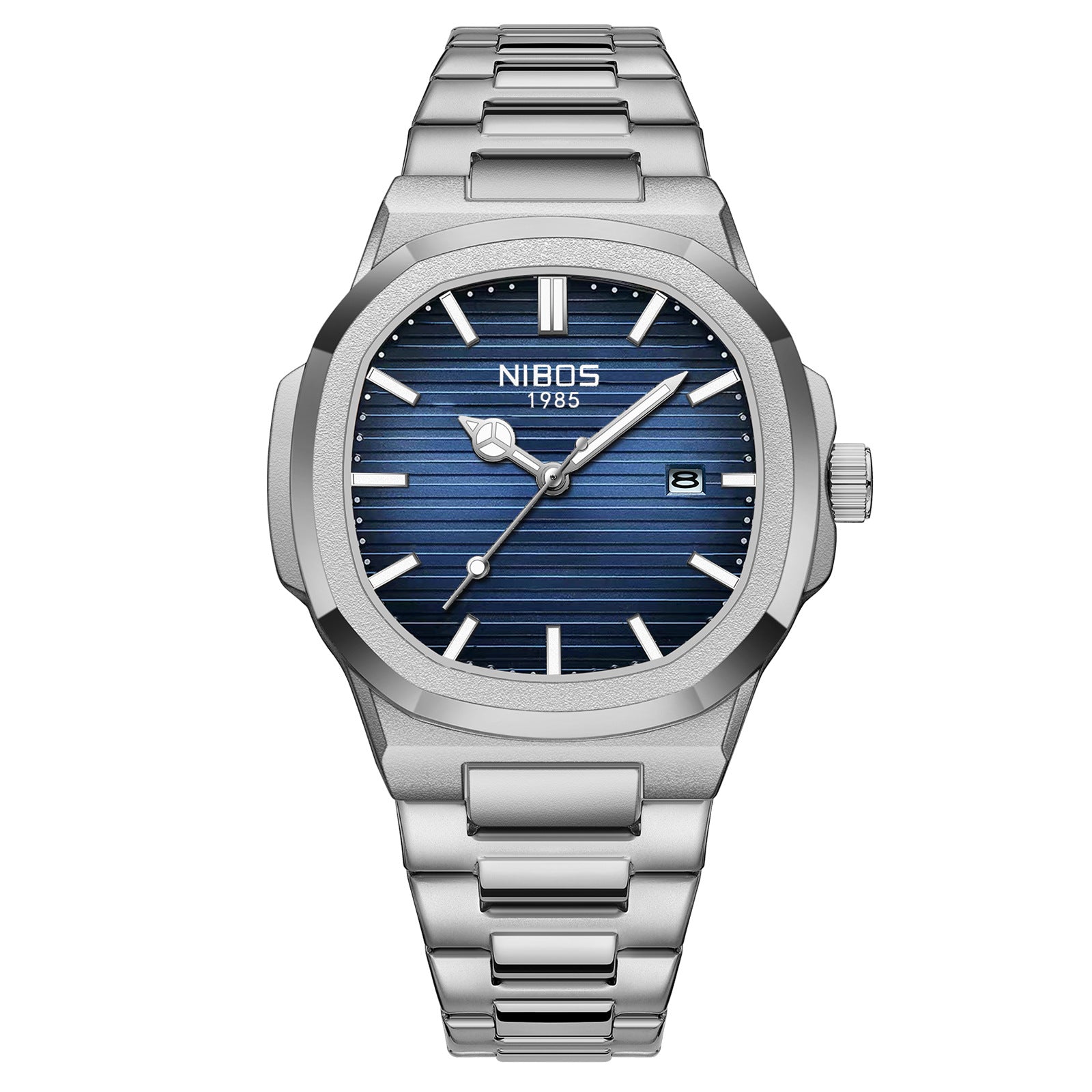 Luminous waterproof steel quartz watch