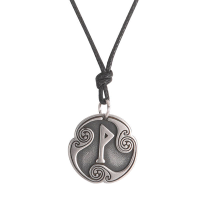 Lune alphabet stainless steel symbol double-sided necklace