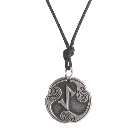 Lune alphabet stainless steel symbol double-sided necklace