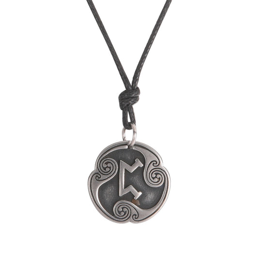 Lune alphabet stainless steel symbol double-sided necklace