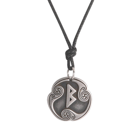 Lune alphabet stainless steel symbol double-sided necklace