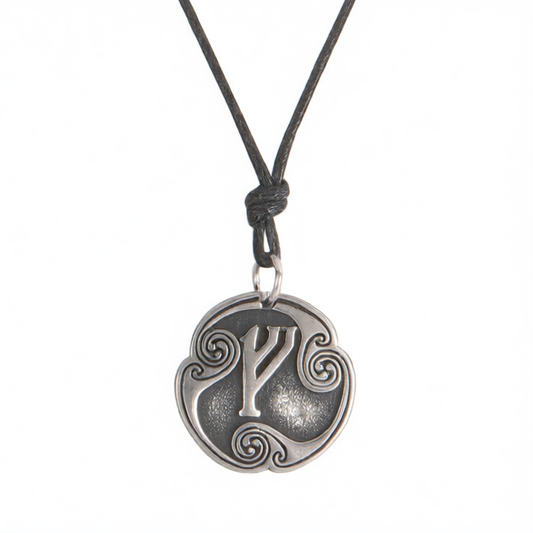 Lune alphabet stainless steel symbol double-sided necklace