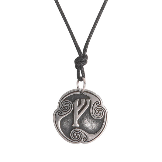 Lune alphabet stainless steel symbol double-sided necklace
