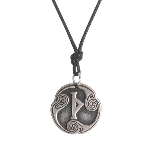 Lune alphabet stainless steel symbol double-sided necklace