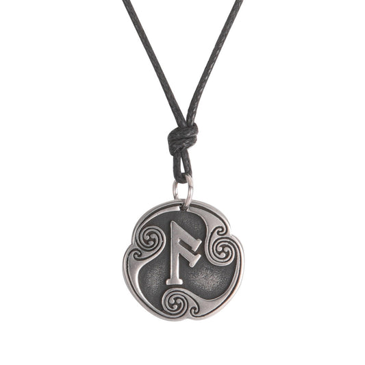 Lune alphabet stainless steel symbol double-sided necklace