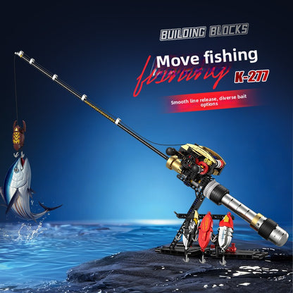 Lure Fishing Rod Building Block Model with Spinning Reel