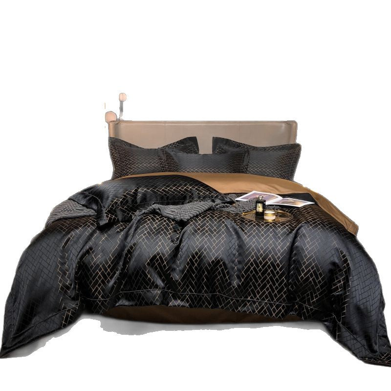 Luxury Black Gold Cotton Bedding Set